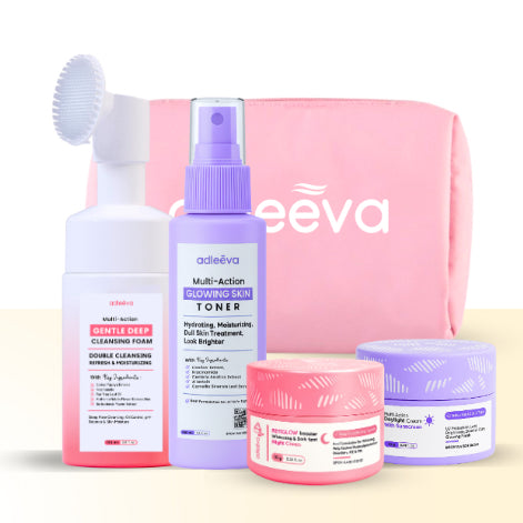 ADLEEVA - (Paket Pemula ISI 4) WHITENING Glow Booster / ACNE Bright Series Basic