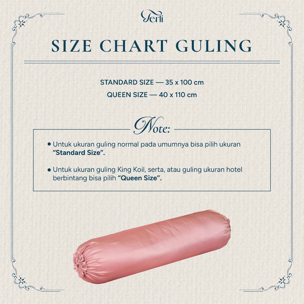 Sarung Guling PREMIUM Satin Silk Terli Beauty Satin Silk Bolster Case Adem Halus Anti Bacterial