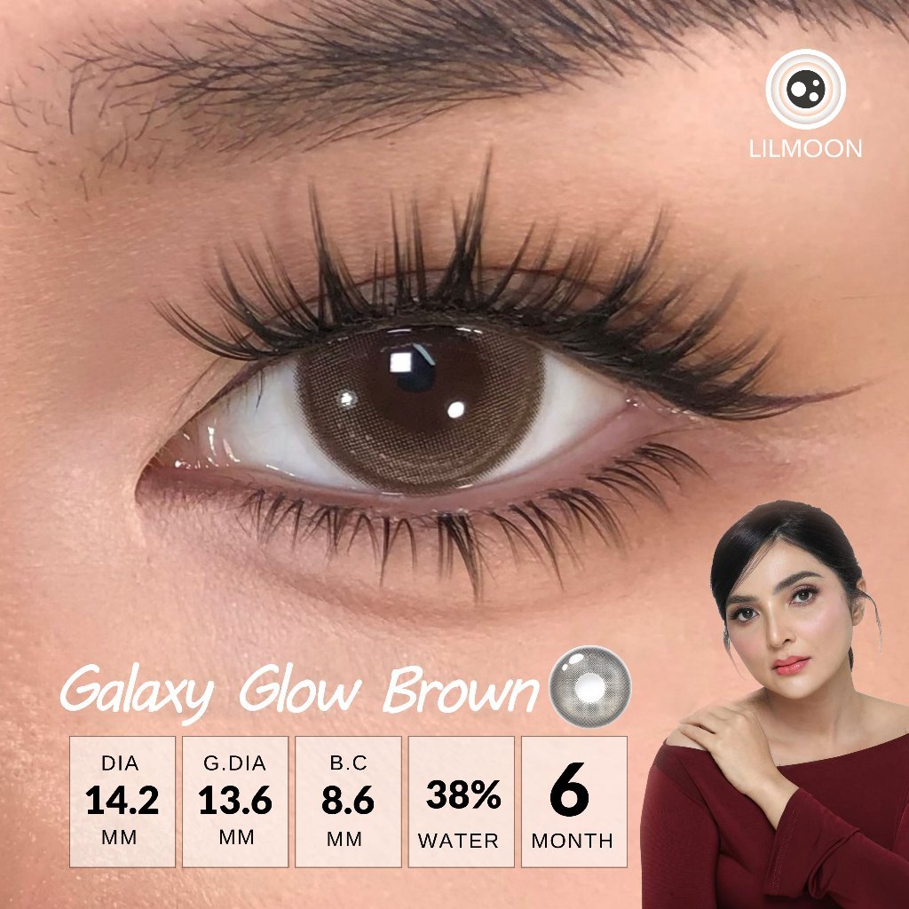 [Fuji Favorite] Lilmoon Softlens Galaxy Glow Brown – Softlens Minus 0 s/d -8.50, Warna Natural Jepang