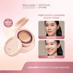 Wardah Colorfit Perfect Glow Cushion 15 g | Medium-High Coverage Hingga 12 Jam | Dengan SPF 40 PA