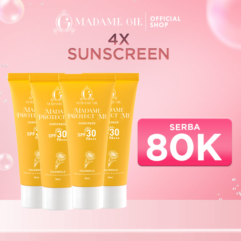 4X Madame Gie Madame Protect Me Sunscreen SPF 30 PA +++ 50ml With Calendula - Skincare Sunblock