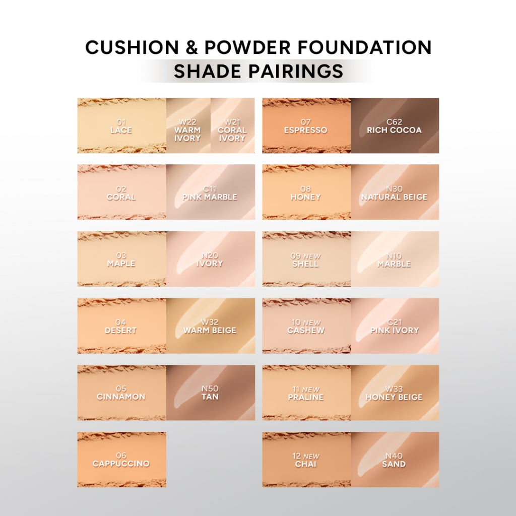 MAKE OVER Flawless Matte Base Bundle: NEW! Perfect Cover Powder Foundation Full Size + Powerstay Sync Matte Cushion - Paket Lengkap Cushion Smart AI Matte High Coverage dan Bedak Hasil Tahan Lama