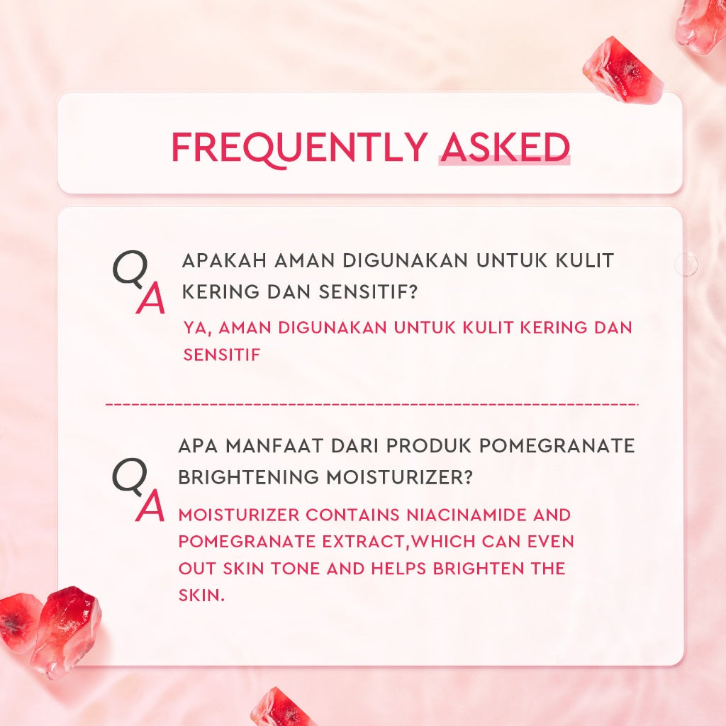 [Isi Besar Hemat]Glad2Glow Pomegranate Niacinamide Brightening Moisturizer 100g Mencerahkan Pemutih Kulit Gel Pelembab Bercahaya Krim Siang dan Malam Perawatan Kulit Ekstrak Delima Asam Lemak Asam Delima Pelembab Esensi Wajah Perawatan g2g official store