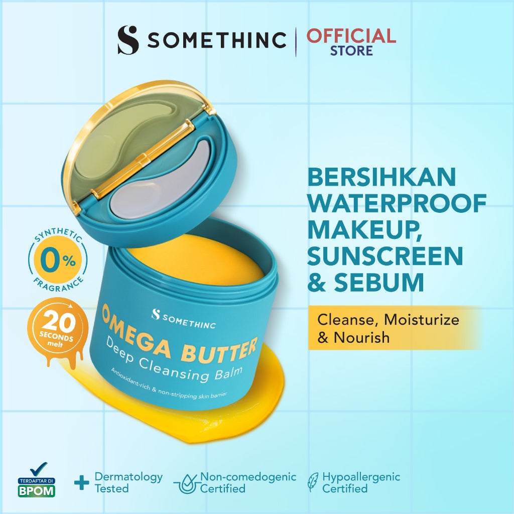 SOMETHINC Omega Butter Deep Cleansing Balm  - Balm Pembersih Makeup Waterproof, Non comedogenic, Tidak Merusak Skin Barrier, Cocok untuk kulit sensitif