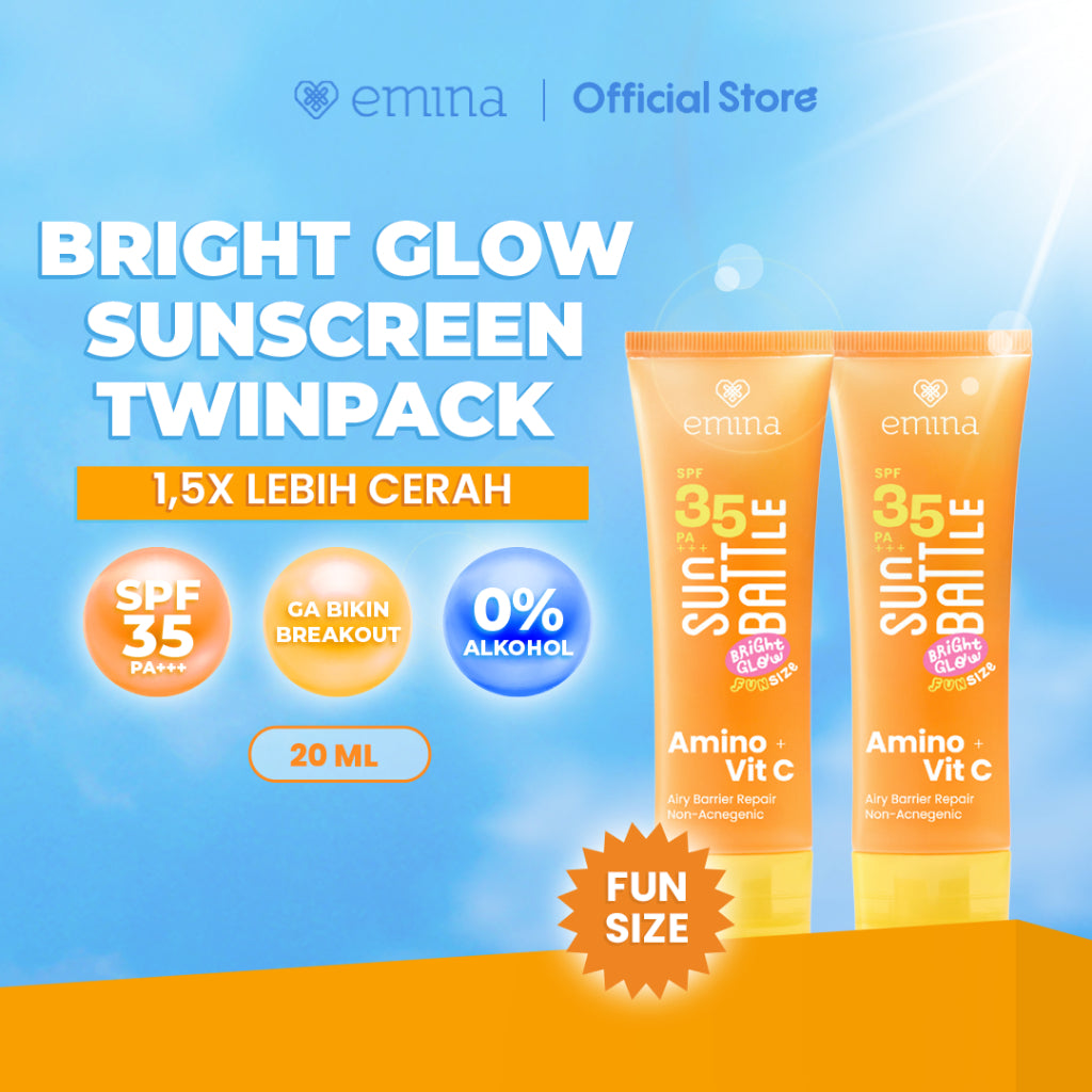 [Twin Pack] NEW! Emina Sun Battle SPF 35 PA+++ Acne Clear Cica + Allantoin Airy Acne Soothing 50ml - Sunscreen untuk Kulit Berminyak