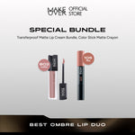 [SPECIAL 11.11] MAKE OVER Glam Lip Statement | Matte Bundle - Transferproof Matte Lip Cream Bundle + Color Stick Matte Crayon - Paket Lipcream Ombre Lips Bibir Tahan Lama Tidak Kering Ringan Halus Lebaran Raya
