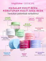 Glad2Glow Moisturizer Series Mencerahkan Pencerah Wajah Anti Jerawat Penuaan Hilangkan Flek Tenangkan Kulit Niacinamide 377 Retinol Centella Skincare Pelembab Esensi Perawatan Kulit Pelembab Wajah Pembersih day cream tone up g2g official store
