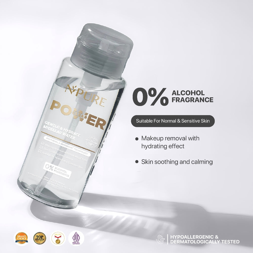 NEW LAUNCH - NPURE Gentle & Hydrate Micellar Water 300ML / Micellar No Alcohol / Micellar Gentle / Sensitive skin / No SLS