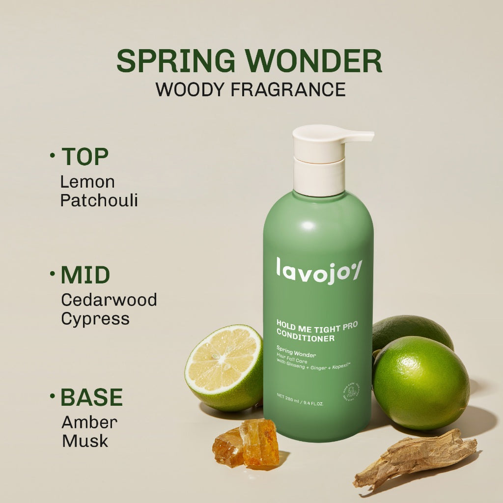 [3IN1 BUNDLE] Lavojoy Hold Me Tight Pro Shampoo + Conditioner + Scalp Essence Spring Wonder | Perawatan Intensif untuk Rambut Rontok | Perawatan Rambut Rontok | Ginseng Ginger Caffeine | Hair Care Growth | Citric Acid
