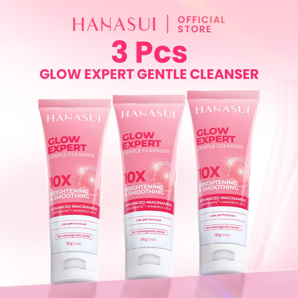 【5pcs Hemat】Hanasui Glow Expert Gentle Cleanser New Improved Formula - Sabun Cuci Muka Foam Cerah & Kurangi Kusam Lembut Tidak Ketarik