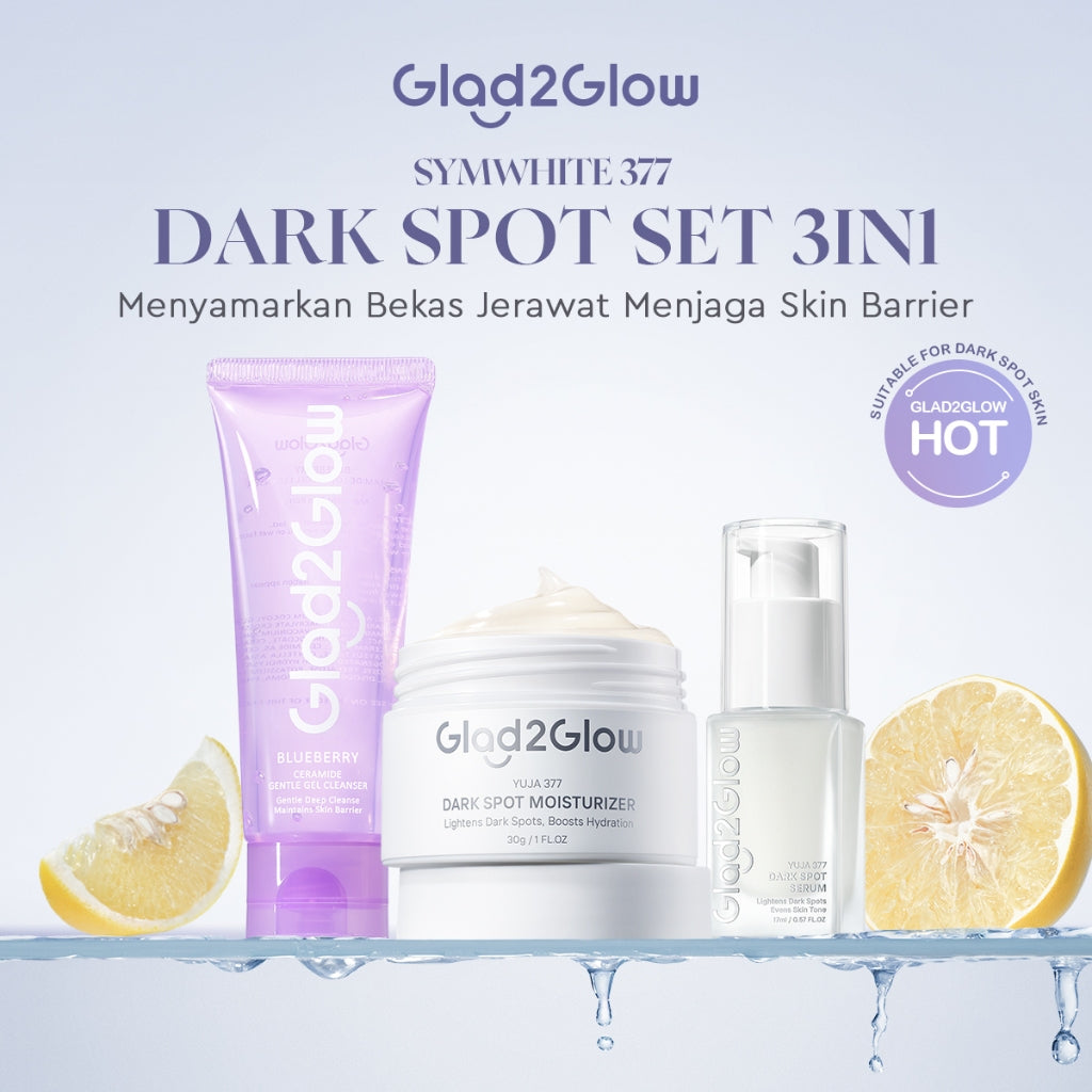 [SPOT-LIGHTENING] Glad2Glow 377 Dark Spot Concealer  bundle 4PCS Skincare Paket-SymWhite 377 Moisturizer+ 377 Serum+Cleanser +Niacinamide Day Cream Memperbaiki warna kulit kusam dan mencerahkan kulit G2G g2g officialstore