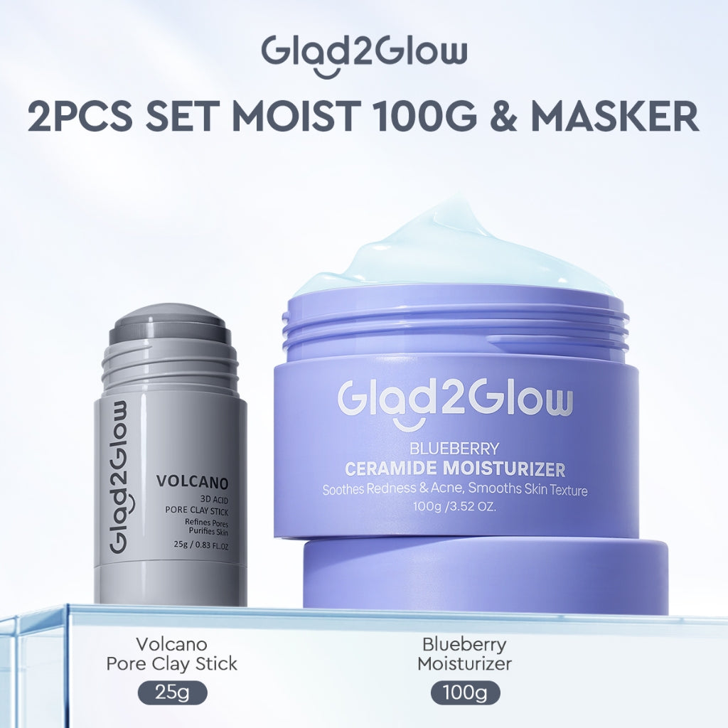 Glad2Glow Volcano 3D Acid Pore Clay Stick Masker Wajah Clay Masker Stik Deep Cleansing Pori Pori Masker Komedo Dan Pori Pori Wajah Pembersih Komedo clay Masker Masker Organik Masker Jerawat Sheetmask Masker Glad2Glow Clay Mask Masker G2Glow Official Store