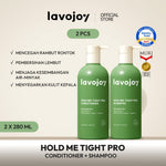 [2IN1 BUNDLE] Lavojoy Hold Me Tight Pro Shampoo + Conditioner Series | Perawatan Rambut Rontok| Rambut Lepek | Anti Ketombe | Lembut Bervolume | Rambut Halus | Mengurangi Rambut Berminyak | Menutrisi Rambut | Mengurangi Gatal Kulit Kepala