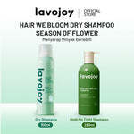 Lavojoy Hair We Bloom Dry Shampoo Season of Flower - Dry Shampoo Atasi Kulit Kepala Berminyak, Scalp Friendly, Tanpa Residu Putih, Dengan Kandungan Zinc PCA Dan Tea Tree Oil