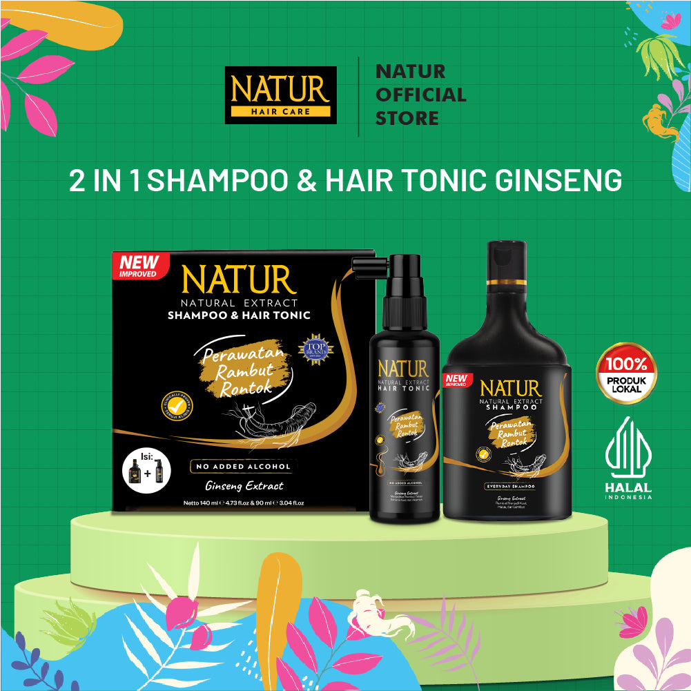 [SPECIAL DISCOUNT] Paket Natur Shampoo & Hair Tonic 2 in 1 Ginseng