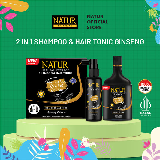 [SPECIAL DISCOUNT] Paket Natur Shampoo & Hair Tonic 2 in 1 Ginseng
