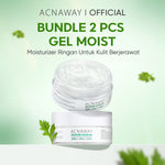 ACNAWAY 2PCS Mugwort Water Gel Moisturizer - Moisture Gel Pelembab Wajah Untuk Kulit Berjerawat Acne Friendly Melembapkan Wajah Sensitif Cooling Soothing Gel Untuk Kulit Kemerahan Acne Prone Daily Moist Anti Acne Cepat Menyerap Skincare Calming