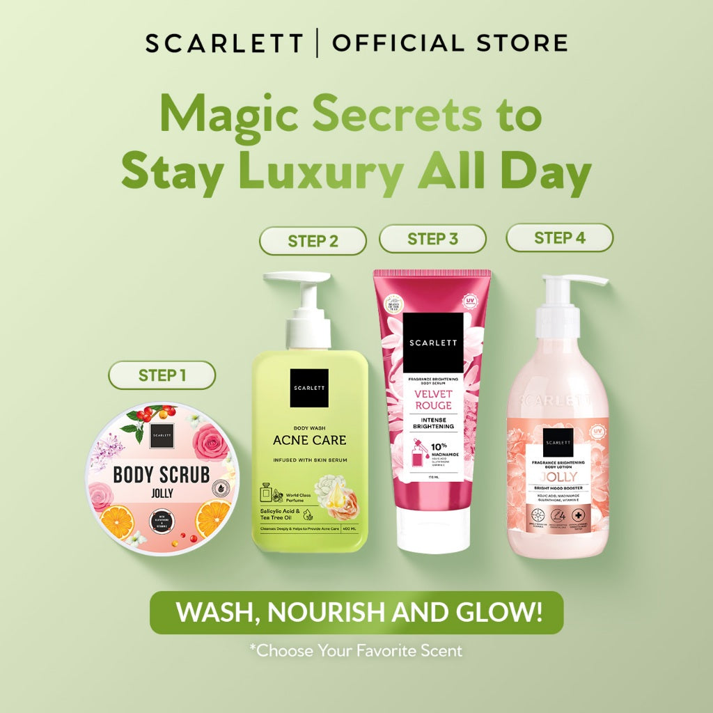 SCARLETT Perfumed Shower Serum 400ml – Acne Care | Anti-Acne Shower Gel dengan Salicylic Acid & Tea Tree Oil | Sabun Mandi Cair untuk Jerawat Punggung & Dada, Membersihkan Pori, Menenangkan Kulit Berjerawat | Shower Serum dengan Wangi Parfum Mewah