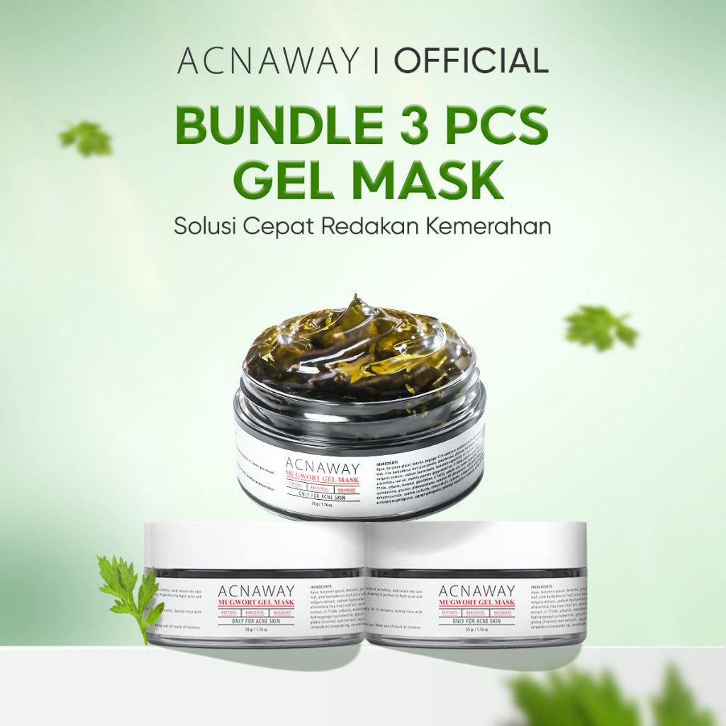 ACNAWAY 2PCS Advanced Mugwort Gel Mask – Face Mask Gel Masker Wajah untuk Kulit Berjerawat | Mencerahkan, Menghaluskan & Membersihkan Pori | Anti Kusam, Komedo & Minyak | Acne Skincare Brightening & Pore Care Masker Komedo Sleeping Mask Masker
