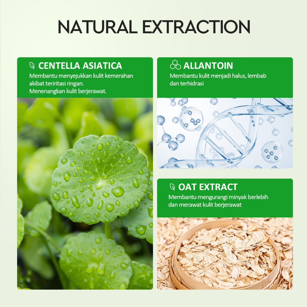 Glad2Glow Acne Jerawat Bundle 4pcs paket Centella madeca cream-Moisturizer+Serum+Cleanser+Toner Skincare Centella Masker Menghilangkan Menenangkan kemerahan pada kulit Atur Minyak BerlebihMerawat Kulit g2glow official store acnaway