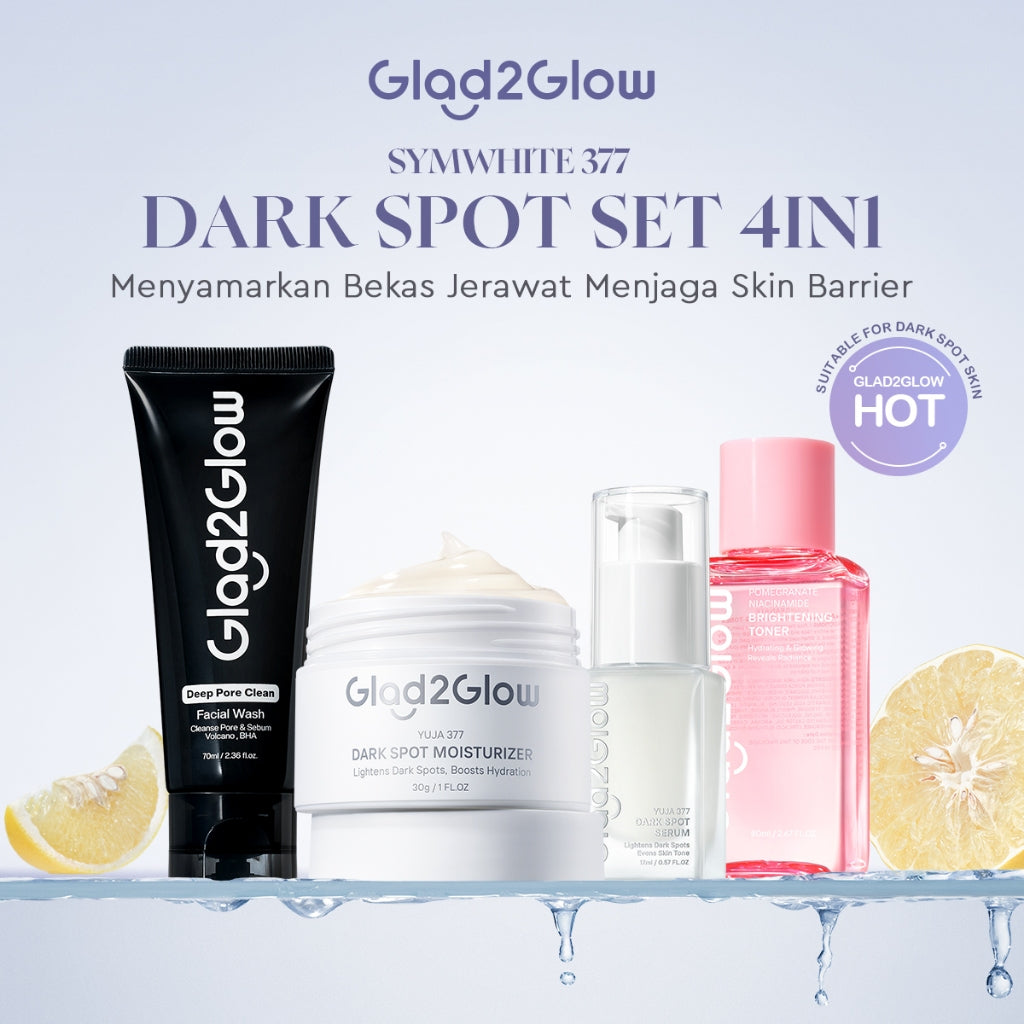 [SPOT-LIGHTENING] Glad2Glow 377 Dark Spot Concealer  bundle 4PCS Skincare Paket-SymWhite 377 Moisturizer+ 377 Serum+Cleanser +Niacinamide Day Cream Memperbaiki warna kulit kusam dan mencerahkan kulit G2G g2g officialstore