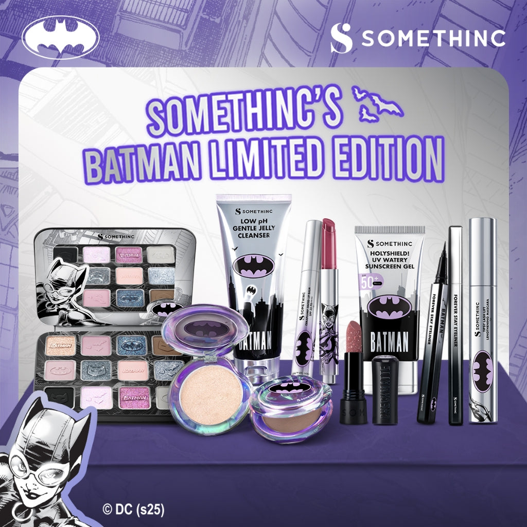 [GRATIS HADIAH] SOMETHINC Best Bundle Batman Edition (Tipsy Mascara, Ceraplump Tinted Lip Balm, Eyeliner, Sunscreen, Low pH Cleanser)| Mascara Keratin Lash Lift, Memberikan Bulu Mata Efek Lebih Panjang & Lentik Dalam Hitungan Detik