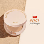 YOU NoutriWear+ Silky Pressed Foundation Full Coverage Oil Control & Tahan Lama 24 Jam | Bedak Padat Perfect Coverage | Bedak Pengontrol Minyak