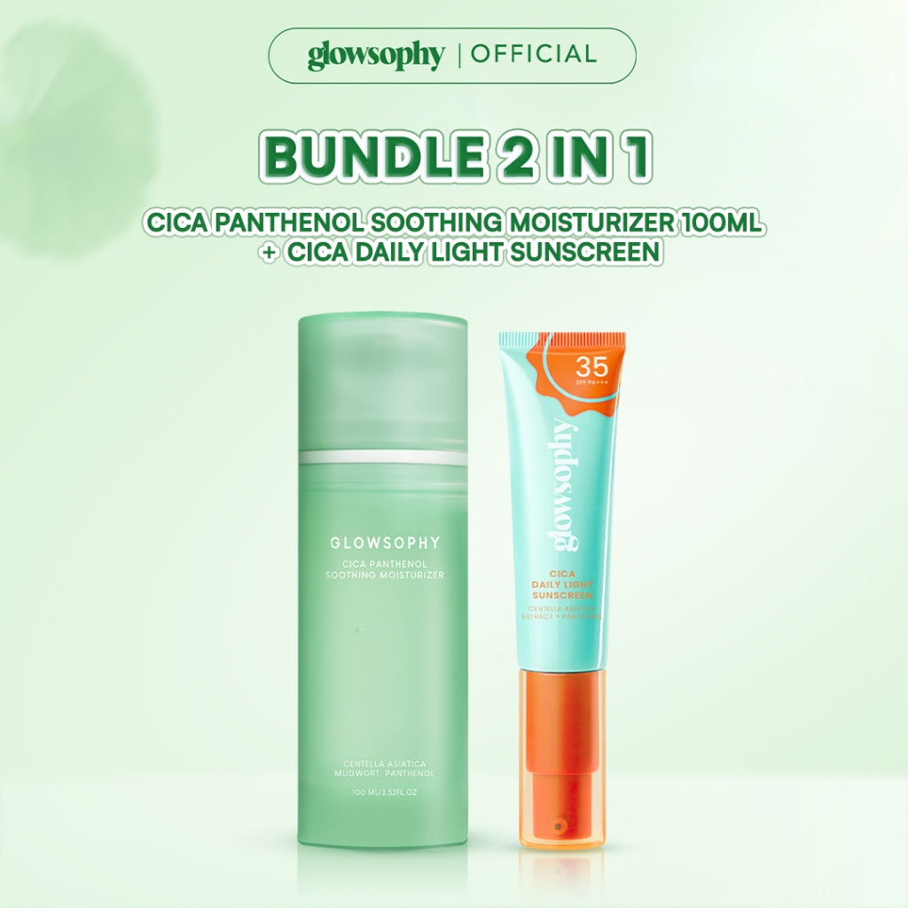 Glowsophy CICA Panthenol Soothing Moisturizer Gel 100ml - Pelembab Wajah Ringan Kulit Berjerawat & Sensitif untuk Membantu Menenangkan dan Meredakan Jerawat Kemerahan dengan sensasi Calming Pengontrol Minyak  Krim Anti Jerawat