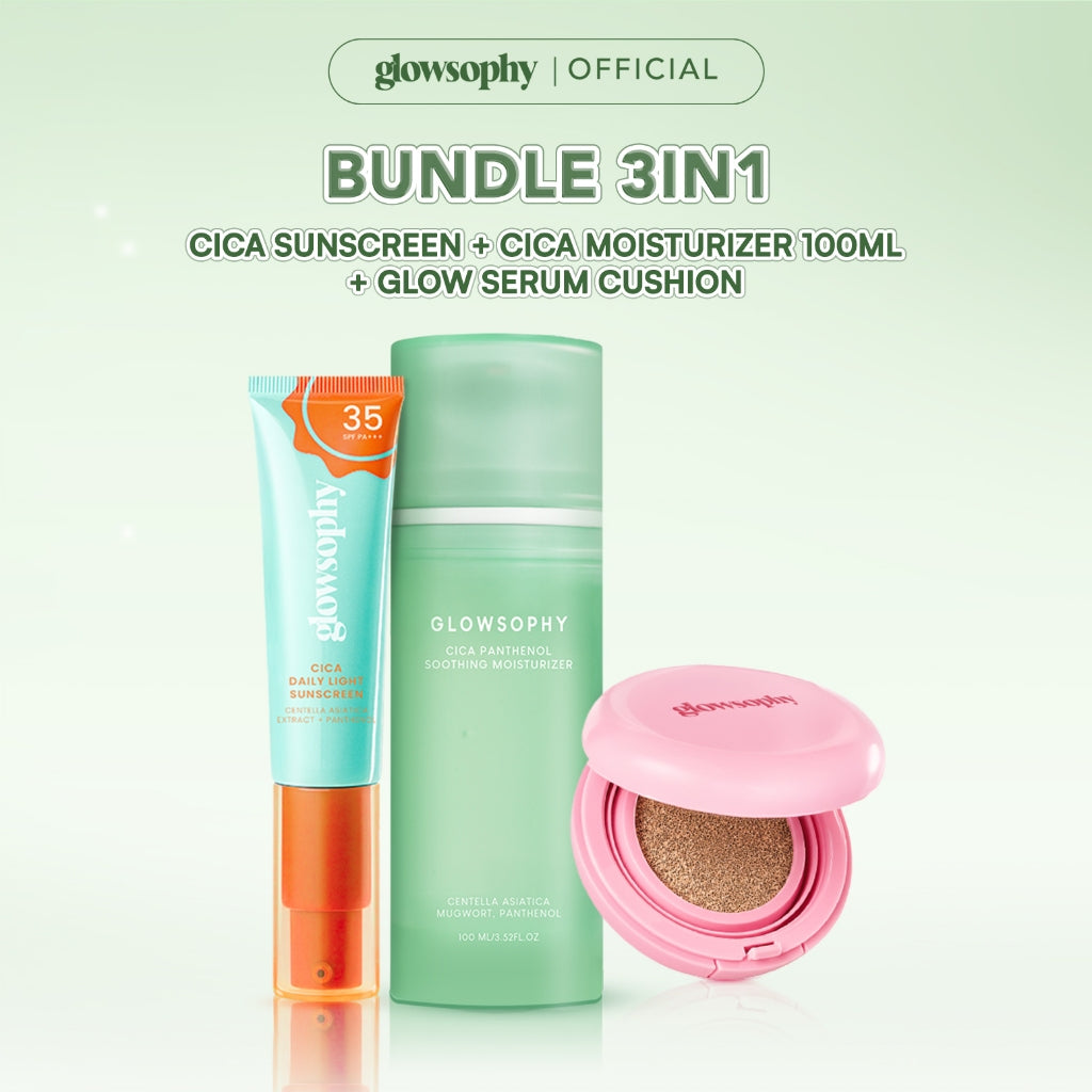 Glowsophy Bundle 3in1 Perfect Base Set Moisturizer 100ml + Cushion + Sunscreen