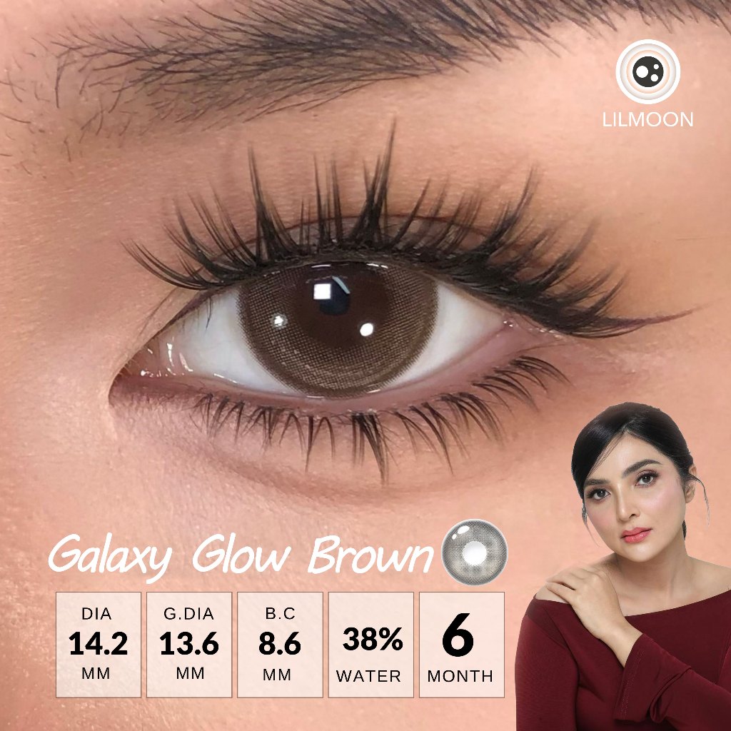 [Fuji Favorite] Lilmoon Softlens Kualitas Jepang softlens minus (0 sd -8.50) Galaxy Glow BrownColor Lensa minus/natural contact softlens/softlens warna/Lensa kontak