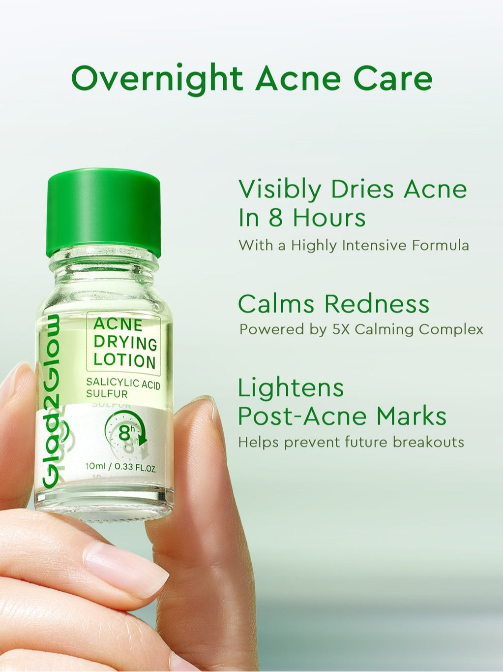 GLAD2GLOW Acne Drying Lotion Mengeringkan Jerawat 8 Jam Dengan Sulfur BHA & Bahan Alami Instant Acne Care Acne Gel Patch Spot Jerawat Serum Moisturizer Acne Skincare Wajah face wash facial Salicylic Acid Niacinamide g2glow official store