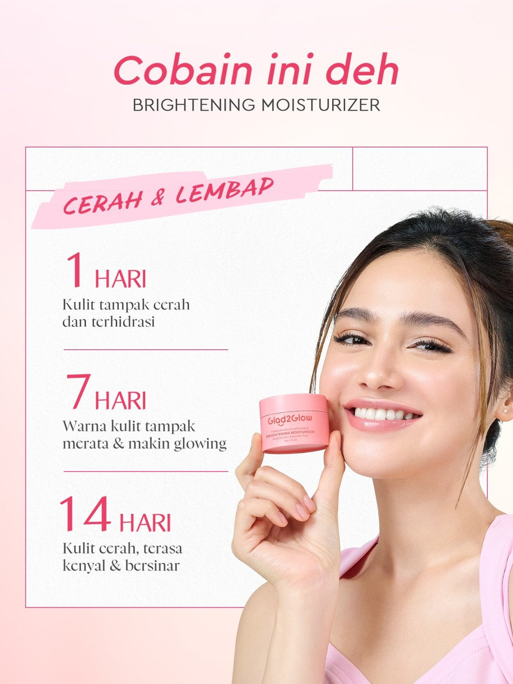 [Cocok Untuk Pemula] Glad2Glow Cerah Glowing Bundle 4in1-Brightening Moisturizer+Serum+Cleanser+toner+Peeling solution+Retinol 10%Niacinamide skincare paket pembersih perawatan kulit mencerahkan warna kulit pelembab wajah all in 1g2glow official store