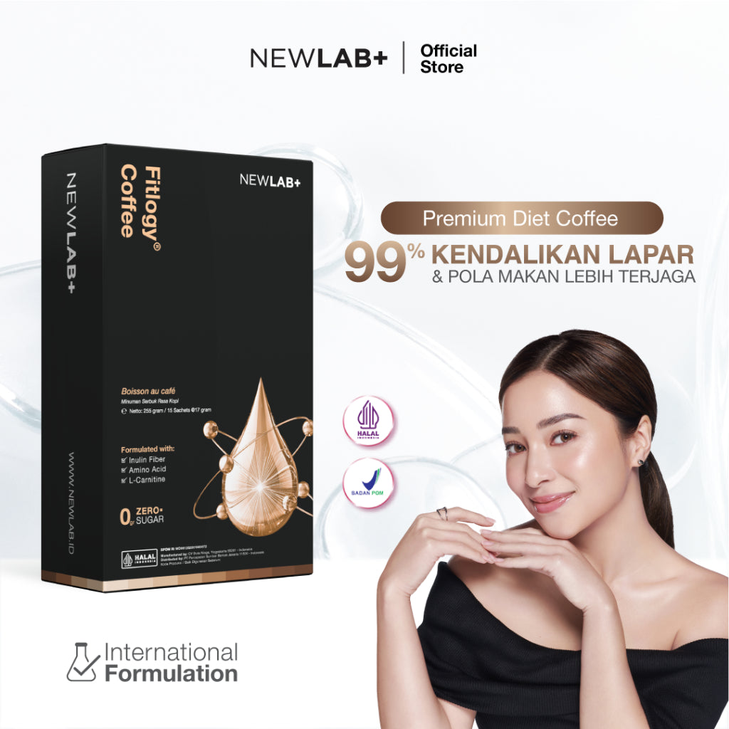 NEWLAB Fitlogy Coffee | Kopi Sehat untuk Kontrol Berat Badan & Gut Health | L-Karnitin & Garcinia Pelangsing Badan  15 Sachet