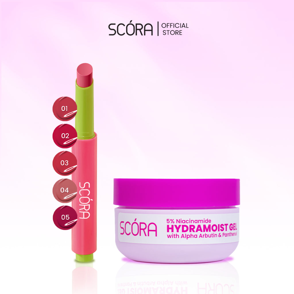 [BUNDLE SET] SCORA Bloop Pop Gloss Balm 2 gr + SCORA Bright Me Up Sunscreen 40 Gr + SCORA Sheer Glow Tone Up Cream 30 ml + SCORA Moisturizer 40ml