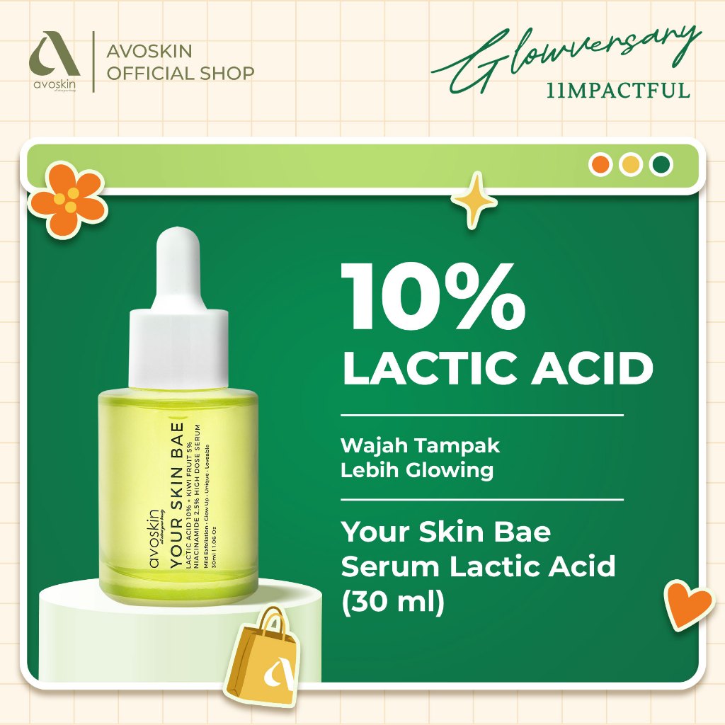 [CREATOR] Serum Avoskin Your Skin Bae Lactic Acid 30ml-Serum Glow Up Eksfoliasi -Niacinamide