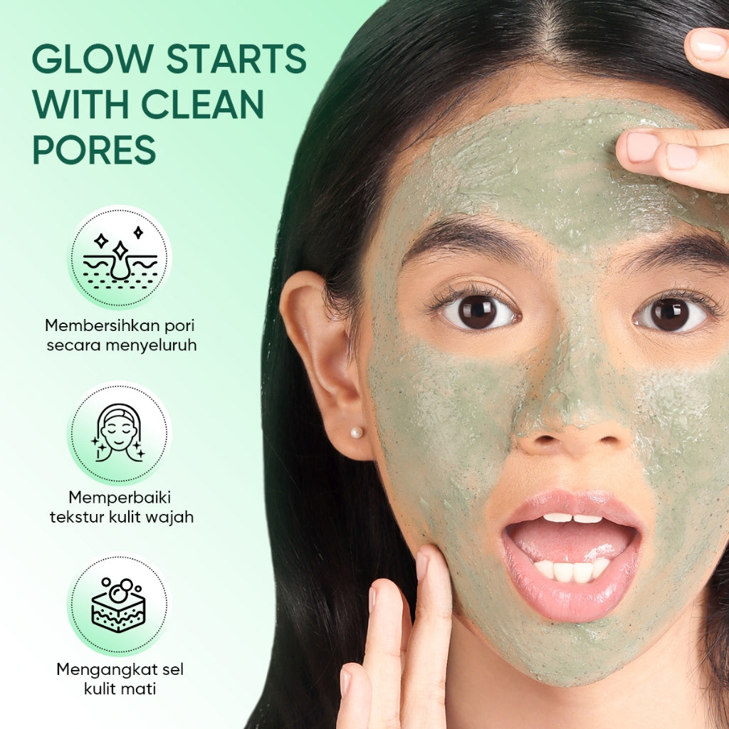 ELFORMULA Intensive Pore Clarifying Mugwort Mask - Clay Mask Mud Mask Acne Pembersih Pori-pori Pores Eksfoliasi Wash Off Masker Wajah Glowing Claymask Komedo Kulit Jerawat Sensitif