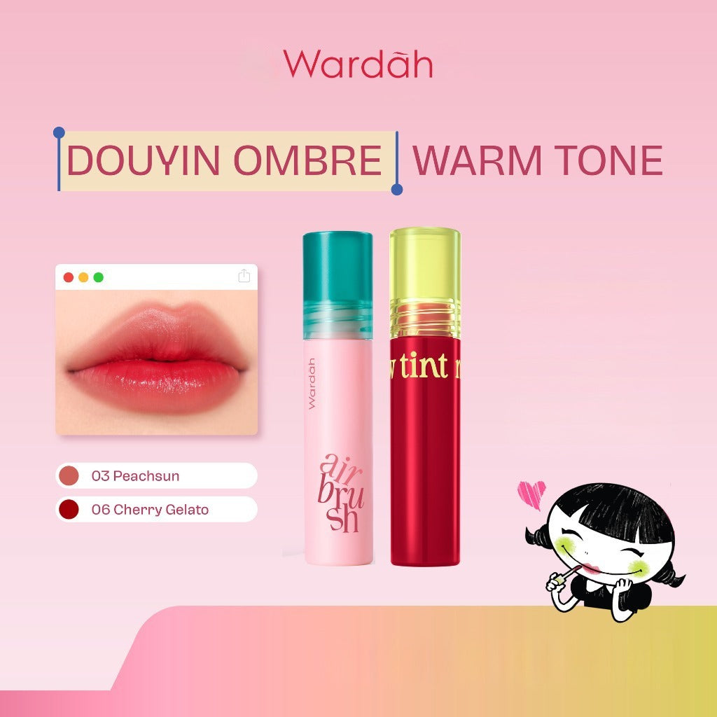NEW! Wardah Airbrush Lip Tint - Soft-Blur Finish-Longlasting-Lightweight-Hydrates -Tahan Lama 24 Jam - Lip Stain - Lipgloss - Liptint - Lipstik - Lipcream - Lip Matte - Makeup