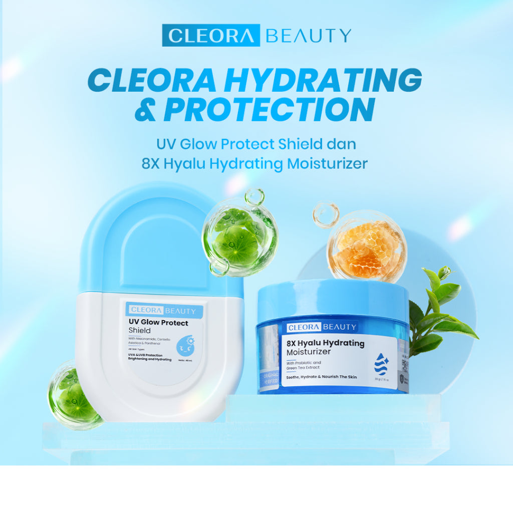[[  .] ] Cleora Skincare 1 Set Lengkap - Day Cream Pembersih Wajah Membantu Mencerahkan & Melembabkan Kulit Sunscreen Moisturizer Melindungi Dari Sinar UVA UVB Facial Wash Exfoliasi Whitening Acne Eksfoliasi Mosturizer All Skin Pria Wanita