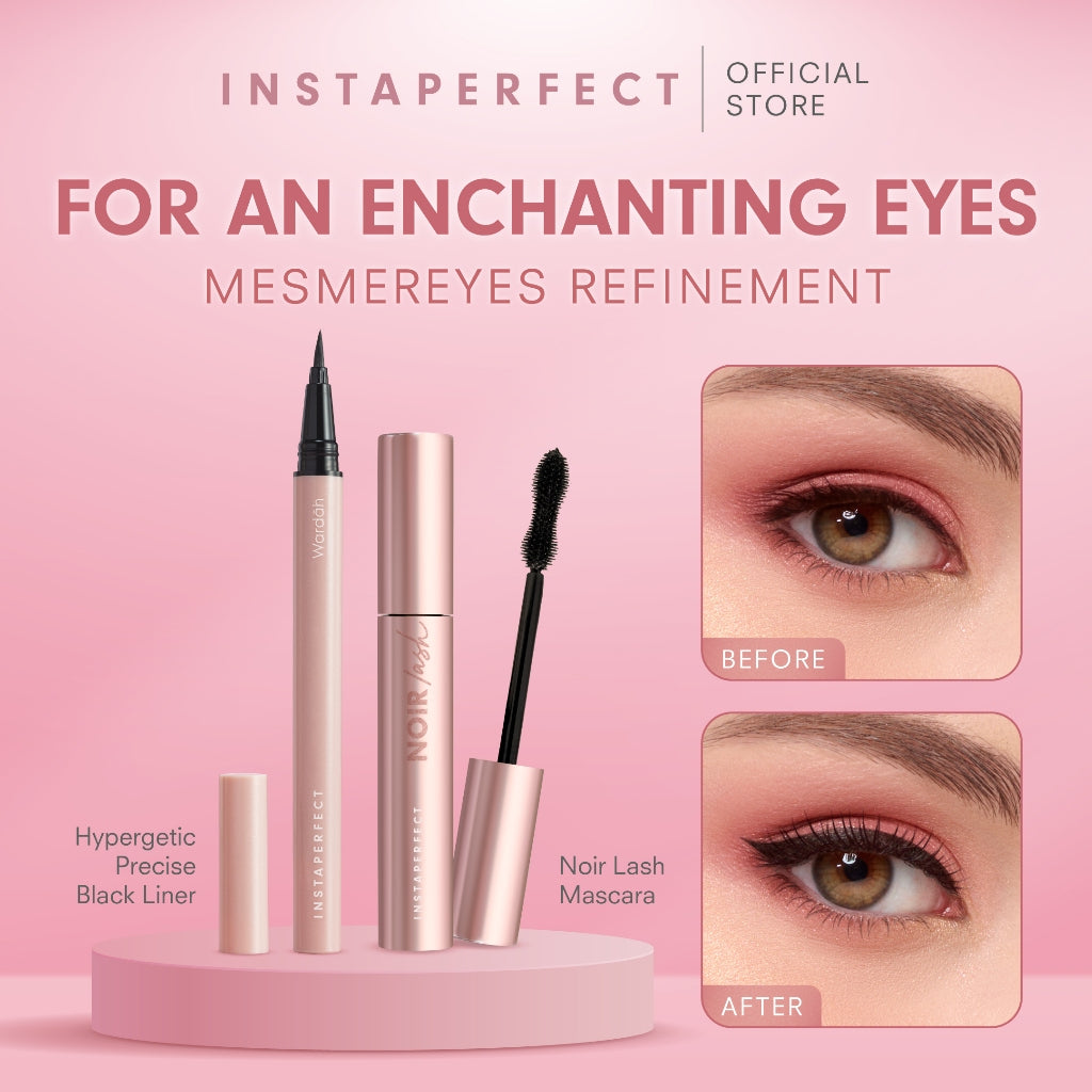 Instaperfect Bulu Mata Jigrak on Point eyes makeup- Noir Lash Mascara & Hypergetic Black Liner- Eyes Make Up Bulu Mata Badai On Point
