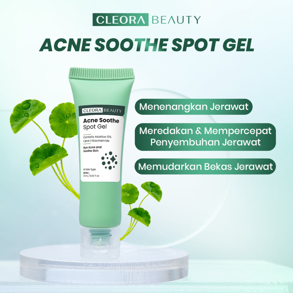 Cleora Acne Soothe Spot Gel - Obat Totol Jerawat Membantu Menyembuhkan Mengempeskan Jerawat Menyamarkan & Mencerahkan Noda Hitam Cream Salep Perawatan Menenangkan Kemerahan Acne Wanita Pria