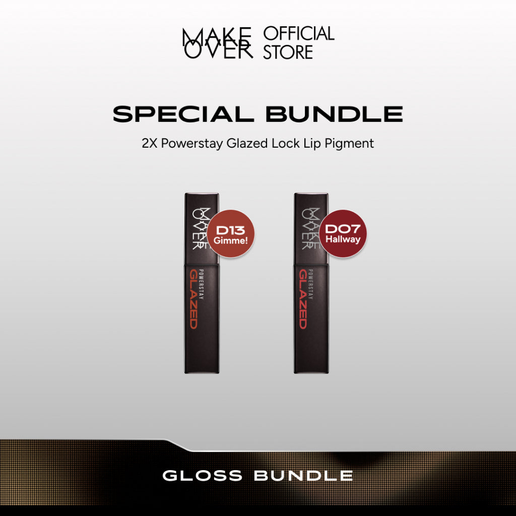 [SPECIAL 11.11] MAKE OVER Gloss Bundle: Duo Glazed Lock Lip Pigment 2 Pcs - The Glazed Bundle NIKI Glazed - Paket Ombre Lips Glossy Best Seller Lip Cream Tahan Lama Lipcream Transferproof