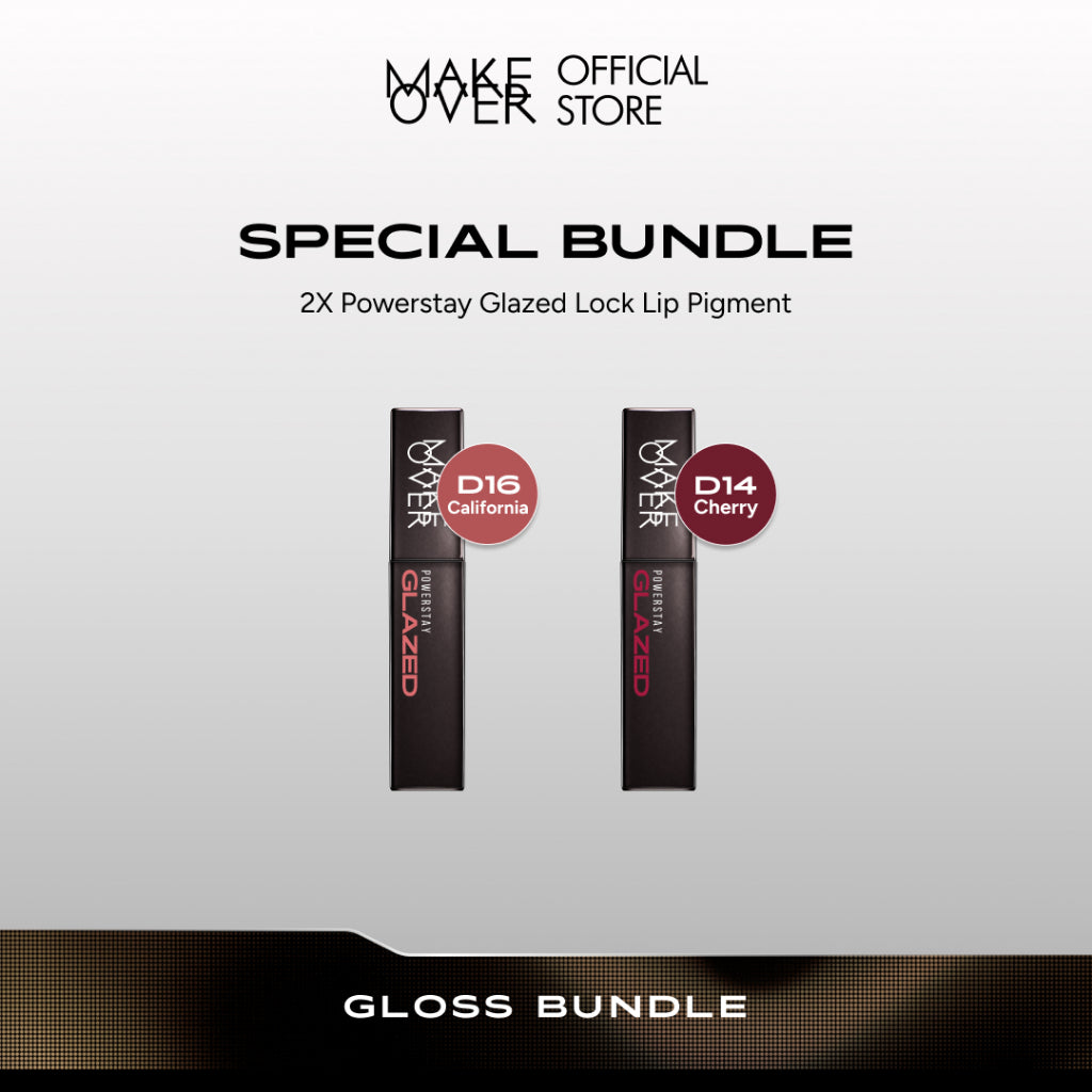 [SPECIAL 11.11] MAKE OVER Gloss Bundle: Duo Glazed Lock Lip Pigment 2 Pcs - The Glazed Bundle NIKI Glazed - Paket Ombre Lips Glossy Best Seller Lip Cream Tahan Lama Lipcream Transferproof