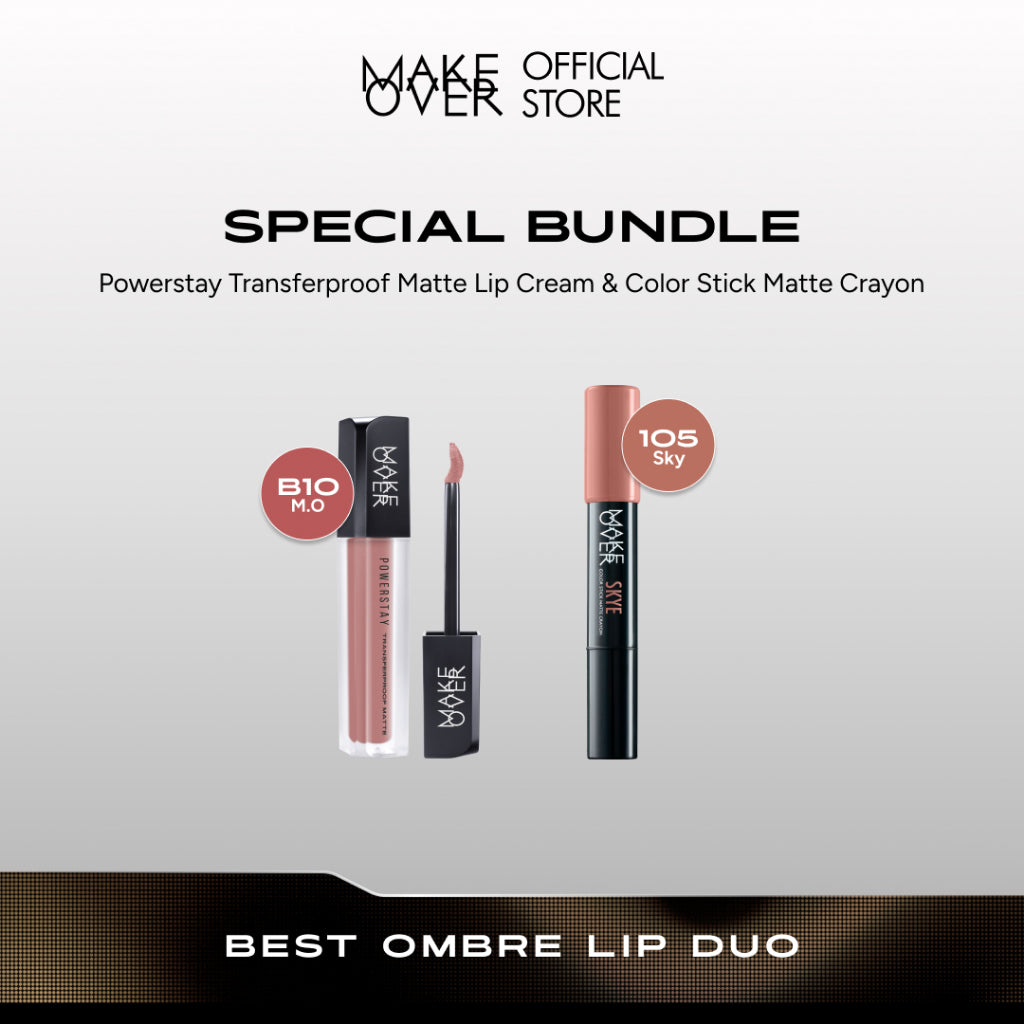 [SPECIAL 11.11] MAKE OVER Glam Lip Statement | Matte Bundle - Transferproof Matte Lip Cream Bundle + Color Stick Matte Crayon - Paket Lipcream Ombre Lips Bibir Tahan Lama Tidak Kering Ringan Halus Lebaran Raya