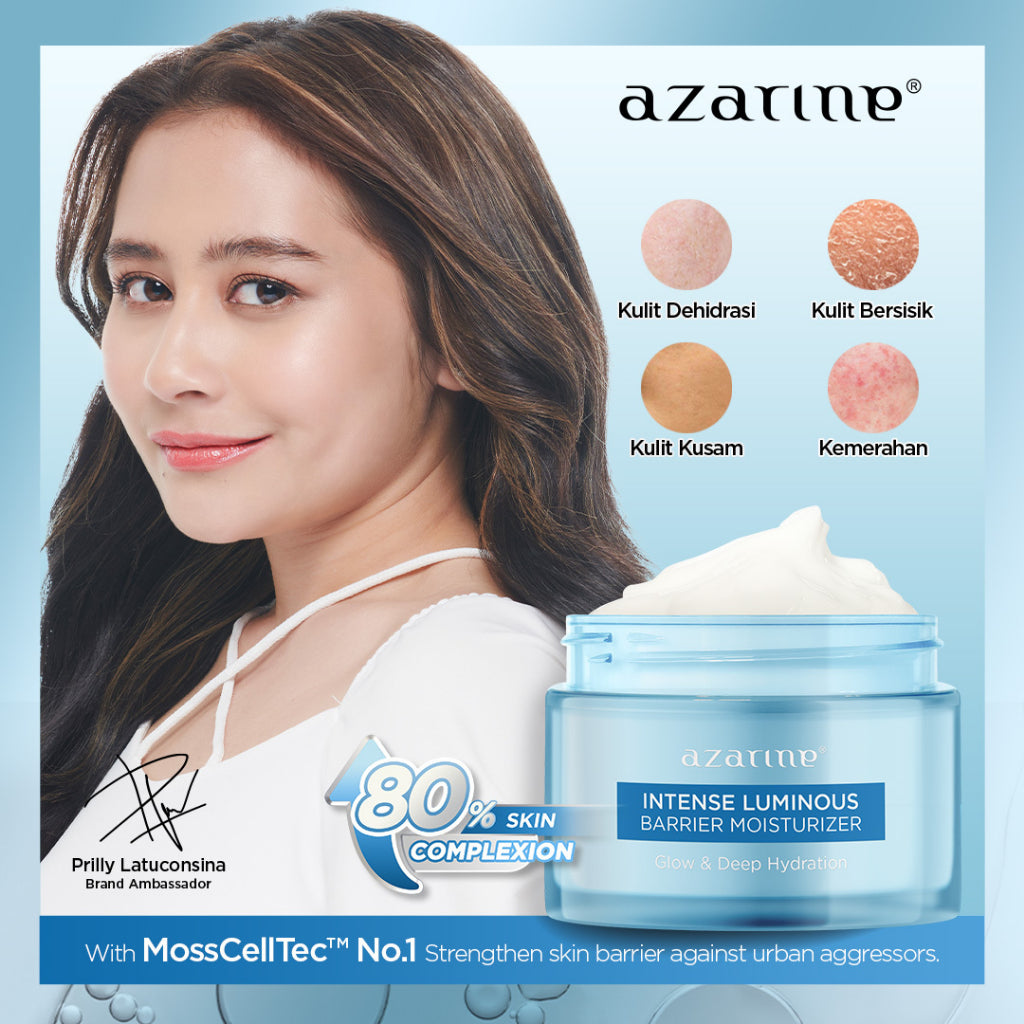 [BUY 4 GET 7] Azarine Daily Sun Guard [4 PCS] Invisipore Primer Sunscreen SPF 50 PA++++ Primer Makeup Pore Blurring Tahan Lama + Sunscreen Cushion SPF50 Tahan Lama Matte Finish + Glowkiss Sunscreen Pelembab Bibir + Intense Luminous Pelembab Wajah