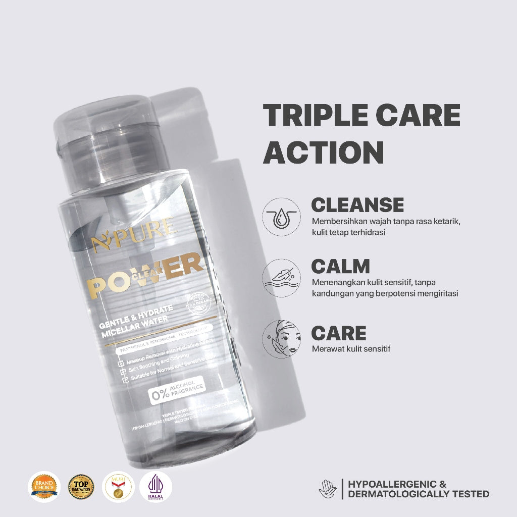 KHUSUS MEMBER - NPURE Gentle & Hydrate Micellar Water 300ML / Micellar No Alcohol / Micellar Gentle / Sensitive skin / No SLS