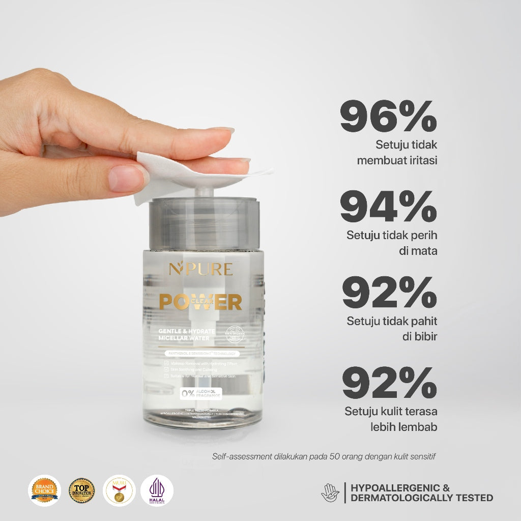 NEW LAUNCH - NPURE Gentle & Hydrate Micellar Water 100ML / Micellar No Alcohol / Micellar Gentle / Sensitive skin / No SLS