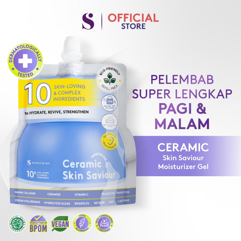 SOMETHINC CERAMIC SKIN Saviour Moisturizer Gel - Cocok untuk Acne dan Kulit Sensitif, Moisturizer Non comedogenic, Melembapkan , Mengurangi kemerahan. Pelembab kulit tidak menyumbat pori