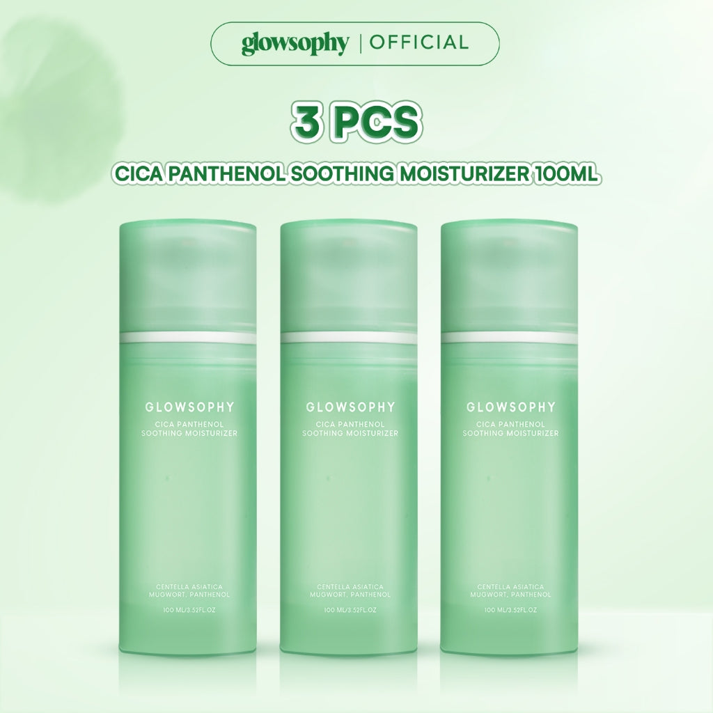 Glowsophy CICA Centella Soothing Moisturizer Gel 30ml - Pelembab Wajah Ringan Kulit Berjerawat & Sensitif untuk Membantu Menenangkan dan Meredakan Jerawat Kemerahan dengan sensasi Calming