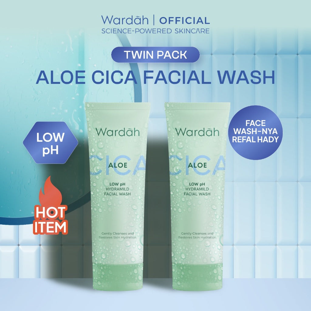 [TWINPACK] Wardah Gentle Facial Wash Low PH Series 100 ml (Sabun Cuci Muka Gentle Acid Mantle Expert) - NMF Amino Hydra Rose, NMF Amino C Defense, Cica Aloe - Skincare