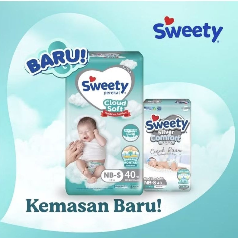 Sweety Silver Cloud Soft Popok Perekat Bayi NB-S 40 pcs